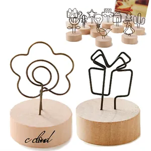 Wooden Iron Photo Clip