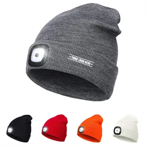 LED Headlamp Winter Cap Lighted Hat Flashlight Gifts