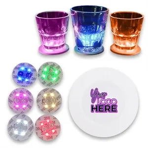 LED Coasters Light Sticker Waterproof Mat For Bottle Cup