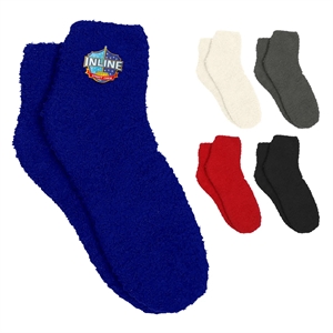 Fuzzy Socks With Woven Patch