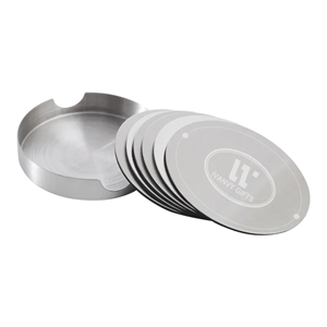6 Piece Stainless Steel Coaster Set