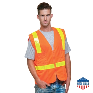 Hi Vis USA Made ANSI Class 2 Reflective Safety Pocket Vest