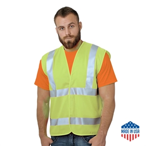 Hi Vis Class 2 USA Made Reflective Safety Loop & Hook Vest
