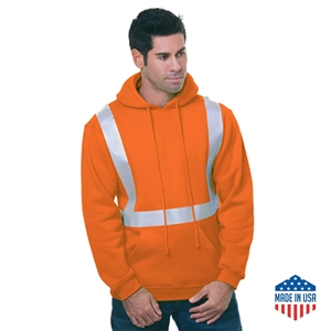 Hi Viz USA Made Class 2 Poly-Cotton Safety Pullover Hoodie