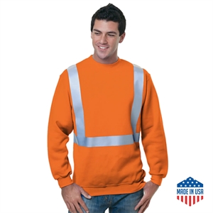 Hi Vis Class 2 USA Made Reflective Safety Sweatshirt