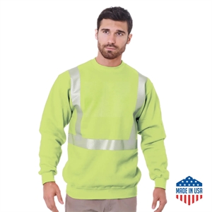 Hi Viz USA Made Class 2 Segmented Tape Safety Sweatshirt