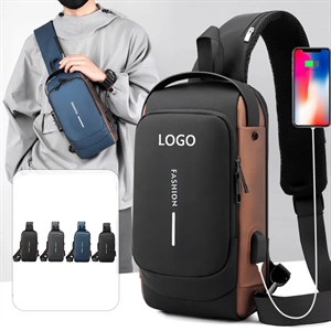 Anti-Theft Crossbody Sling Bag Daypack with USB Charging