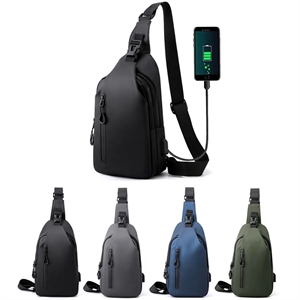 Shoulder Crossbody Backpack with USB Charging