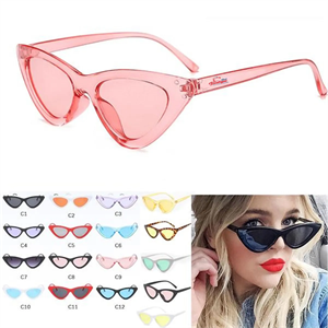 Custom Logo Vintage Fashion Shades Cat Eye Triangle Sunglasses
