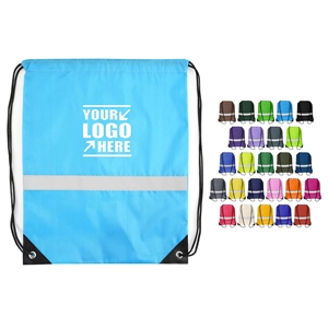 Reflective Stripe Drawstring Backpack Bag