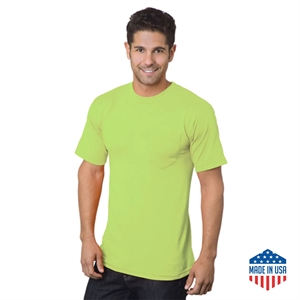 Non-ANSI Made in USA Poly-Cotton Safety T-Shirt with Pocket
