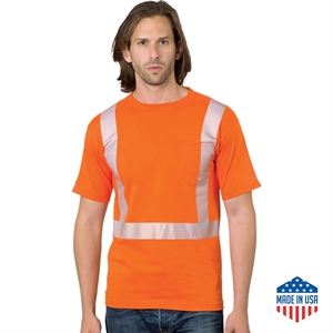 USA Made Hi Vis Class 2 Segmented Safety Pocket T-Shirt