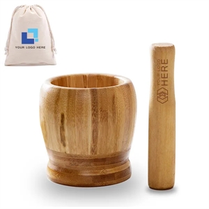 Bamboo Mortar and Pestle Set