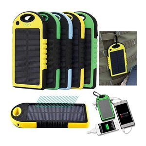 Solar Power Bank w/Carabiner & Flashlight