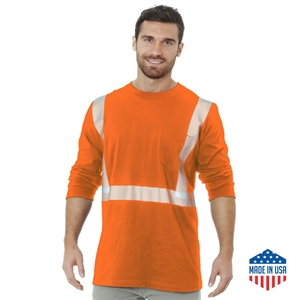 Class 2 USA Made Segmented Poly-Cotton Safety Pocket T-Shirt