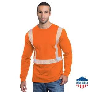 Hi Vis USA Made Class 2 Cotton Segmented Safety T-Shirt