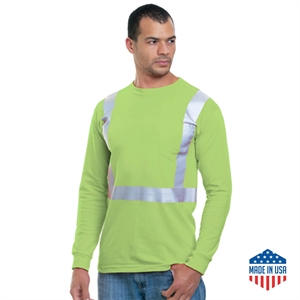 Hi Viz USA Made Class 2 Reflective Safety Pocket T-Shirt