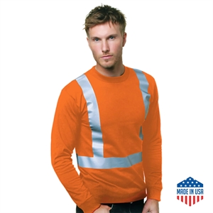 Hi Vis USA Made Cotton Class 2 Reflective Safety T-Shirt