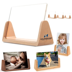 In-Stock Branded Clear Acrylic Cover Photo Wooden Base Frame