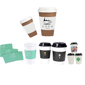 MOQ 100 9 oz  Kraft Coffee Cup Sleeve