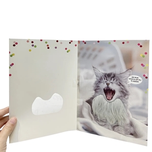 Full Color Total Customized Greeting Card With Touch And Cha