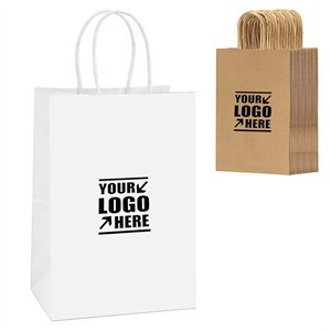 Kraft Party Portable Gift Bags with Handles Bulk