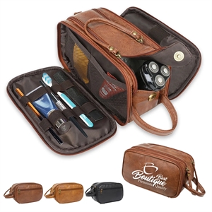 PU Leather Toiletry Bag Men Travel Large Capacity Waterproof