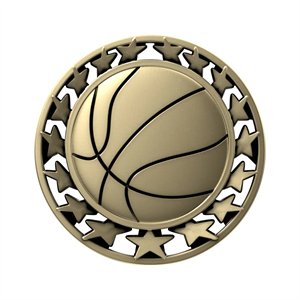 2 1/2" Basketball Star Medal