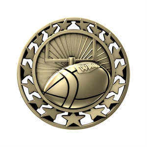 2 1/2" Football Star Medal