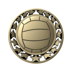 2 1/2" Volleyball Star Medal