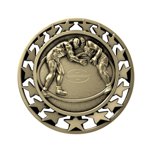 2 1/2" Wrestling Star Medal