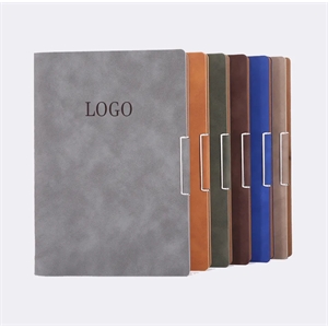 Custom Logo PU Leather A5 Business Travel Journal Binder Notebook