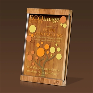 Eco-Friendly Bamboo Plaque - Preservation w/ Jade Glass