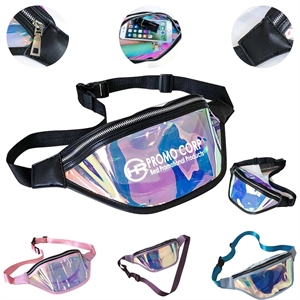 Custom Logo Wholesale TPU Shiny Laser Holographic Transparent Fanny Pack