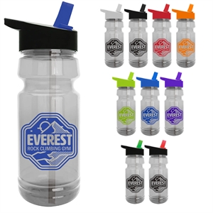 The Trainer - 24 oz. Clear Sports Bottles with Flip Straw