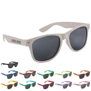 Custom Logo Wheat Straw Malibu Sunglasses