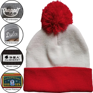 Value Knitted POMPOM Cuffed Beanie