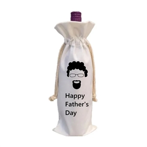 Canvas Wine Bottle Bags With Drawstrings For Christmas Party