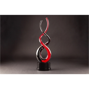 Meltario Art Glass Sculpture with Base