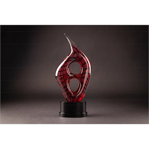 Basilla Art Glass Sculpture with Base