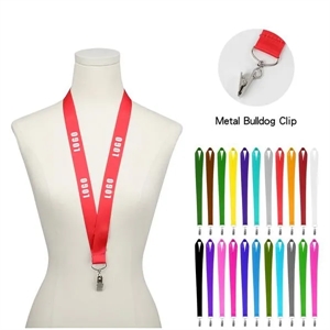 3/4" Heat Transfer Lanyard with Bulldog Clip