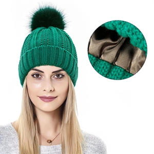 Customized Winter Chunky Women Warm Knit Pom Hat