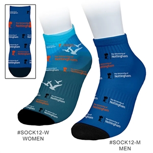 Color Sublimation Low-Cut Ankle Crew Socks in Men's & Women'