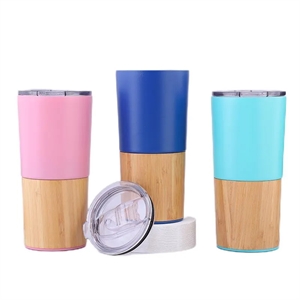 Stianless Steel Natural Bamboo Coffee Tumbler