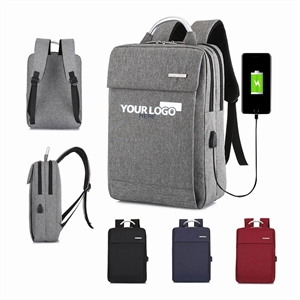 Mens Business Travel USB Charging Backpack