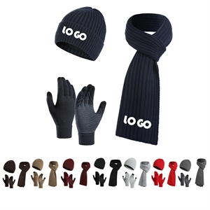 Winter Knit Warm Hat Beanie Scarf Set