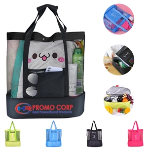 Custom Logo Wholesale Mesh Tote Bag with Cooler