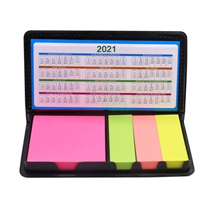 Multicolor Sticky Note Set, Color Memo Pads with Leather Box