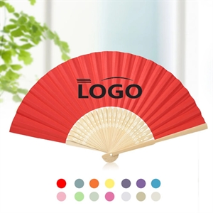 Custom Logo Colorful Traditional Folding Bamboo Hand Fan
