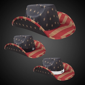 Vintage Patriotic Cowboy Hat